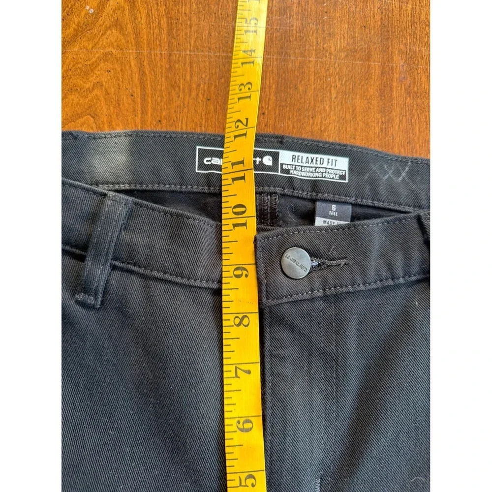 Carhartt Work Pants Womens Black Rugged Flex Double Front Relaxed Fit 6 Tall